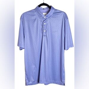 Greg Norman Men's Light Blue Print Polo Shirt Size Large